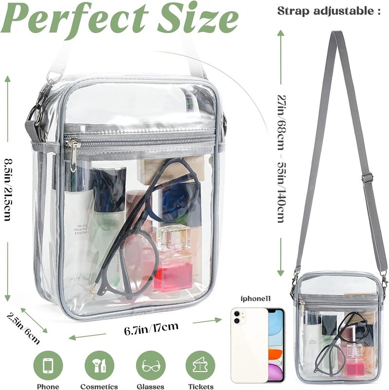 yuanming Clear Bag Stadium Approved, Clear Crossbody Purse Bag, Clear Stadium Bags for Women - Image 3